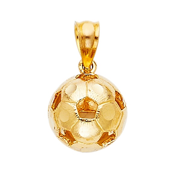 14K Yellow GoldSoccer Ball Pendant